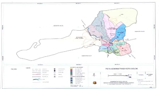 Gambar 1. Peta admininistrasi Kota Solok 