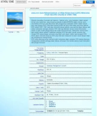 Gambar 7. Tampilan Depan Dokumen Skripsi Pada Sistem Perpustakaan Online STMIK TIME 