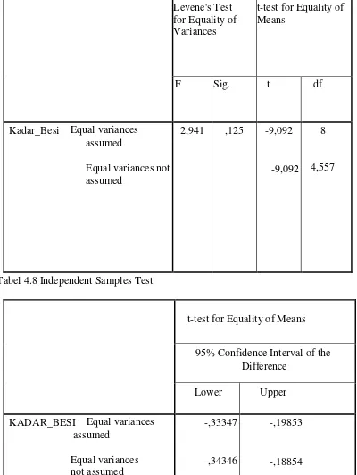 Tabel 4.8 Independent Samples Test 