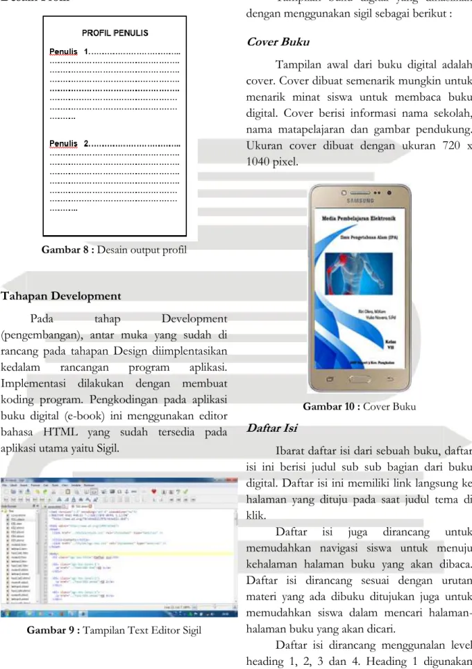 Gambar 8 : Desain output profil 