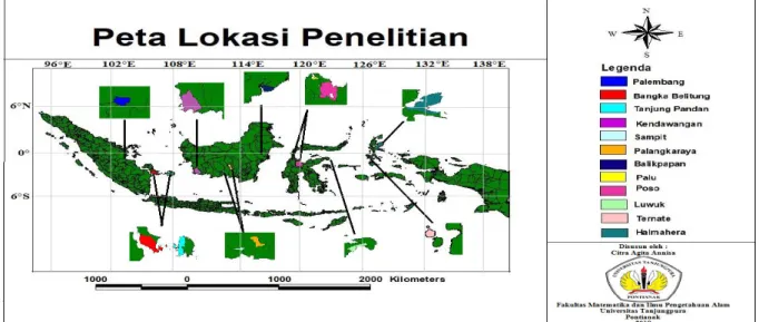 Tabel 1. Koordinat setiap daerah 
