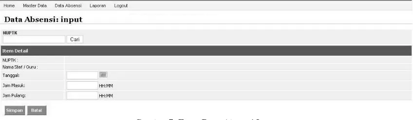 Gambar 6. Tampilan Form Data Guru dan Staf Input 