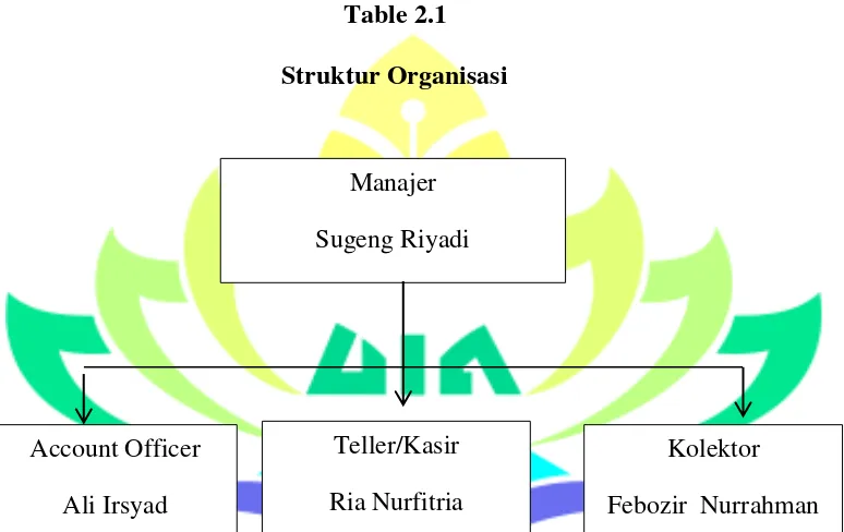 Table 2.1 Struktur Organisasi 
