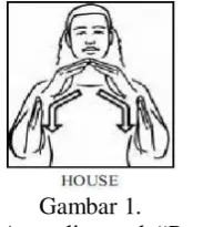 Gambar 1.  Acuan memainkan peran penting untuk Bahasa Isyarat Australia untuk “Rumah” memaknai kosa-isyarat, tetapi tidak semua 
