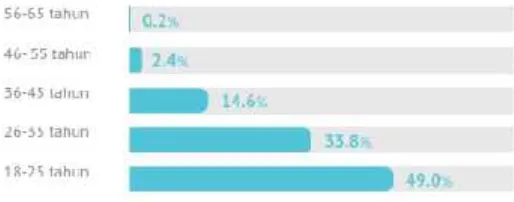 Gambar 1.1 Pengguna Internet Berdasarkan Usia