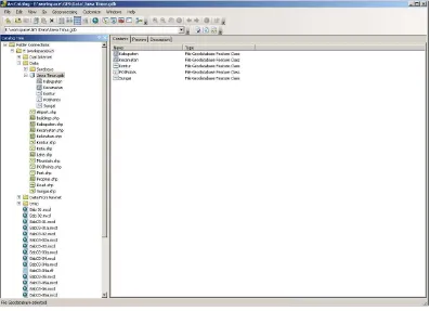 Gambar 4.4 File Jawa Timur.gdb yang telah berisi beberapa feature class 