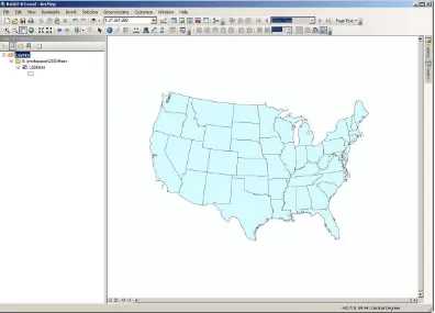 Gambar 5.9 Peta wilayah Amerika Serikat dengan proyeksi North America 
