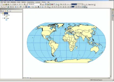 Gambar 5.6 Peta dunia menggunakan proyeksi peta Robinson 
