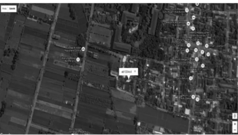 Gambar 5. Lokasi kendaraan dari petugas melalui peta Google.  Tampilan Aplikasi Mobile 