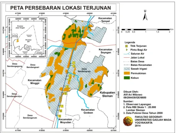 Gambar 3.2. Peta Persebaran Lokasi Terjunan 