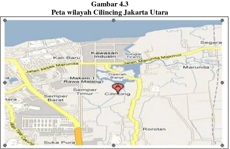 Gambar 4.3 Peta wilayah Cilincing Jakarta Utara 