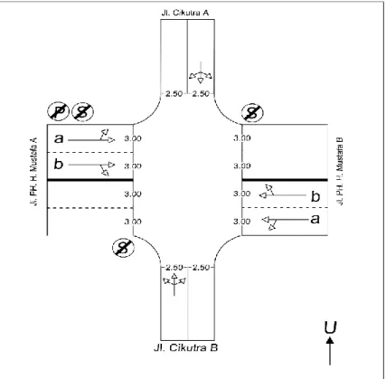 Gambar 1. Geometrik Simpang Jalan PH. H. Mustofa – Jalan Cikutra 