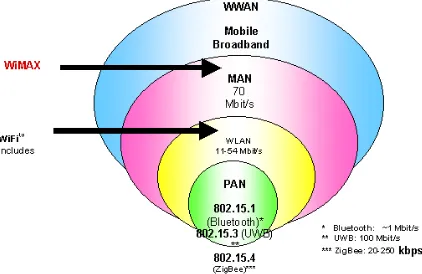 Gambar 1. Kategori Komunikasi Wireless yang Ditetapkan dalam IEEE [4]   