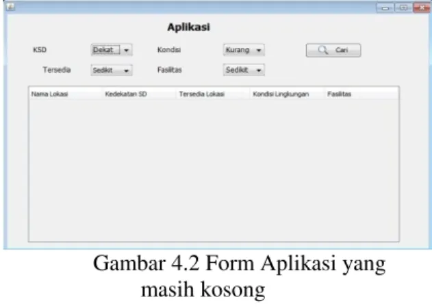 Gambar 4.1 Form Halaman Utama  2. Form Aplikasi 