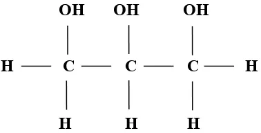 Gambar 5. Struktur Kimia Gliserol       (Sumber : Bunyamin, 2011) 