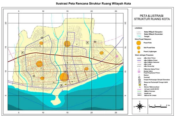 Gambar 2.1 Ilustrasi Peta Rencana Struktur Ruang Wilayah Kota 