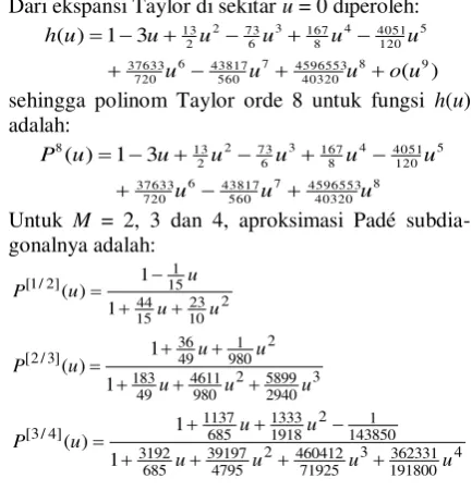 Gambar 1. Grafik h(u), P8(u) dan P[1/2](u) 