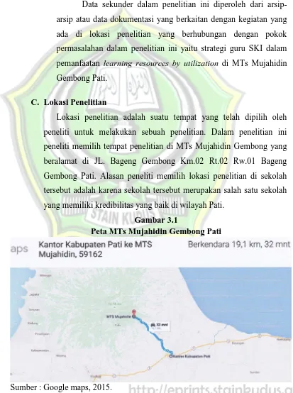 Gambar 3.1 Peta MTs Mujahidin Gembong Pati 