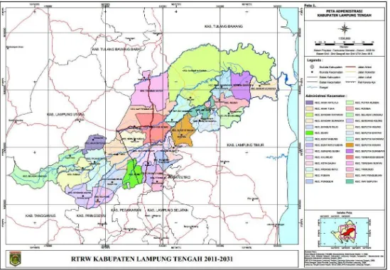 Gambar III.1. Peta Administrasi Kabupaten Lampung Tengah
