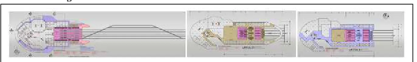 Gambar  di  bawah  adalah  konsep  dari  bentukan  ruang  dalam  yang  adalah  penggabungan  dari  Stasiun Kereta  Api dan  Mall