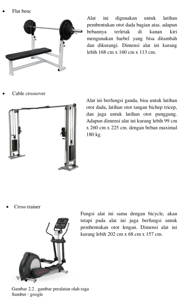 Gambar 2.2 . gambar peralatan olah raga  Sumber : google 