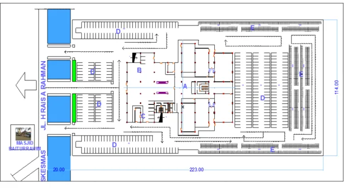 Gambar 17: Site Plan bioskop di Kota Pontianak dengan fasilitas pendukung yang rekreatif 