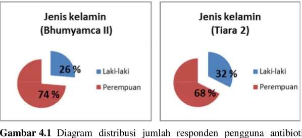 Gambar 4.1  Diagram distribusi jumlah responden pengguna antibiotik 