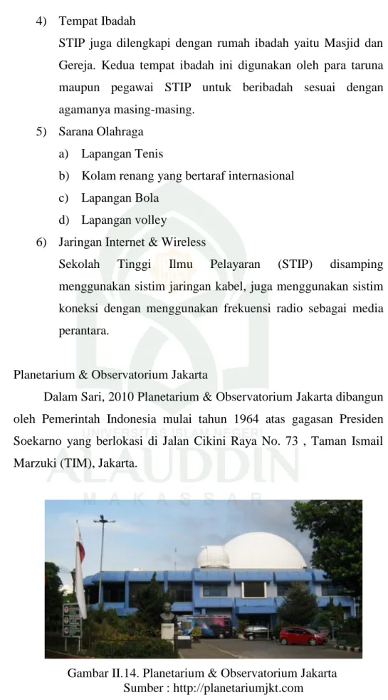 Gambar II.14. Planetarium &amp; Observatorium Jakarta  Sumber : http://planetariumjkt.com 