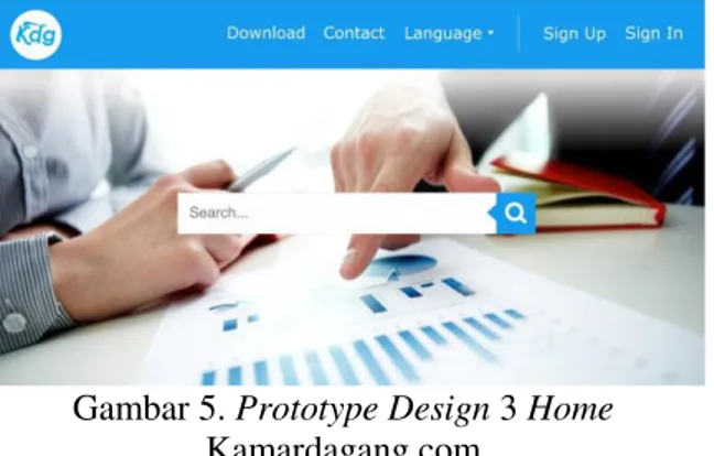 Gambar 3. Prototype Design 1 Home  Kamardagang.com 