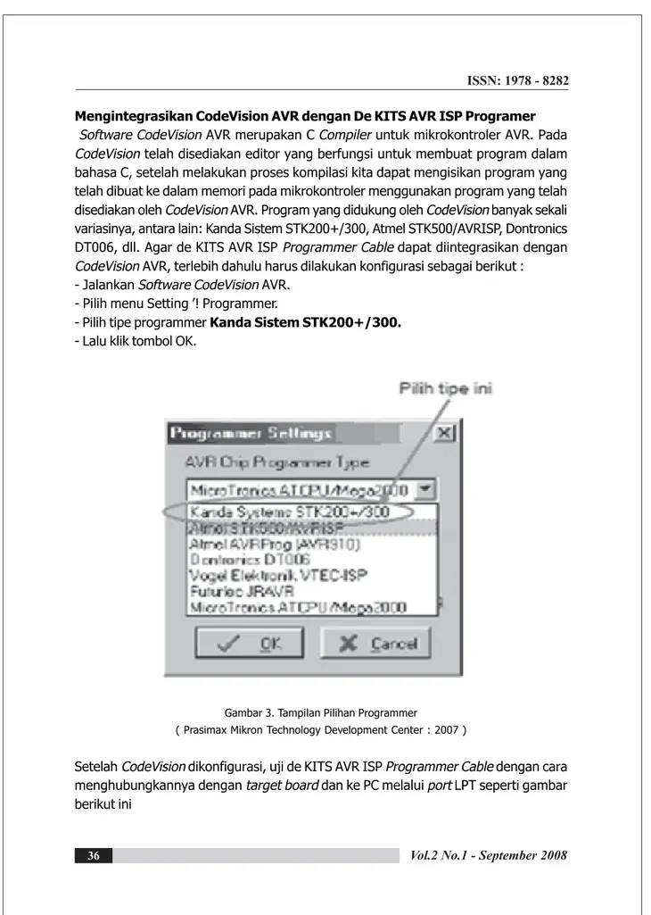 Gambar 3. Tampilan Pilihan Programmer