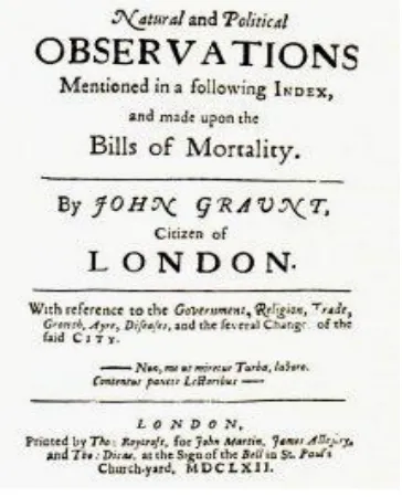 tabel Pada akhir abad ke 17 dan awal abad ke 18 Gambar 8  Natural and Political Observations oleh John Graunt  tanpa pengobatan