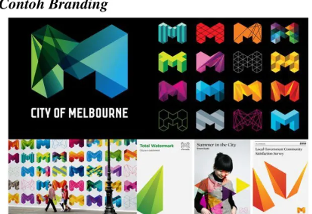 Gambar  1.  Usaha  kota  Melbourne  meningkatkan  identitas dirinya dengan logo barunya beserta dengan 