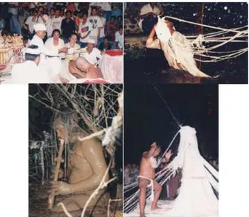 Gambar 6  Erawan sedang diruat (dibayuh) dengan upacara Hindu [8].         