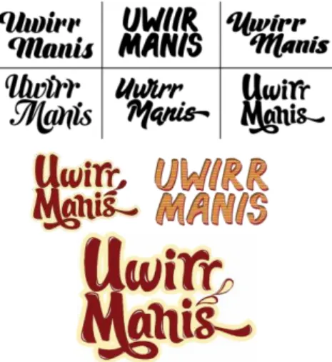 Gambar 11. Proses desain logo  Uwirr Manis.