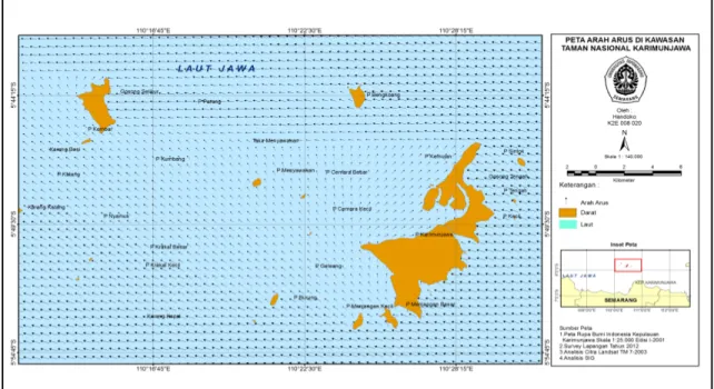 Gambar 11. Peta Arah arus Di  Kawasan Taman Nasional Karimunjawa 