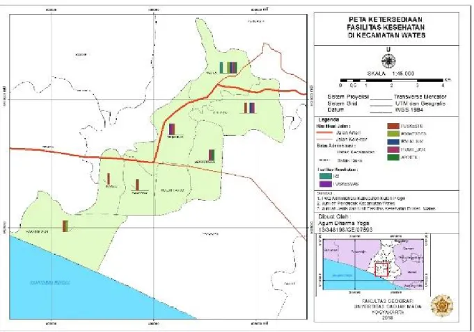 Gambar 1 : Peta Ketersediaan Fasilitas Pelayanan Kesehatan di Wates 