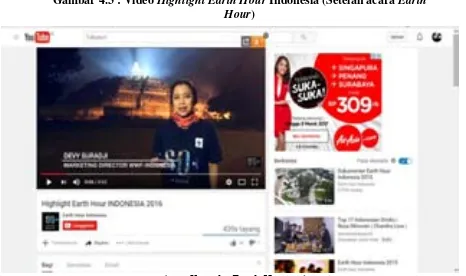 Gambar 4.3 : Video Highlight Earth Hour Indonesia (Setelah acara Earth 