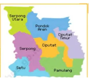 Gambar. 1.4 Peta Wilayah Tangerang Selatan 