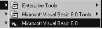 Gambar 1-1. Mengaktifkan IDE Visual Basic 6.0 