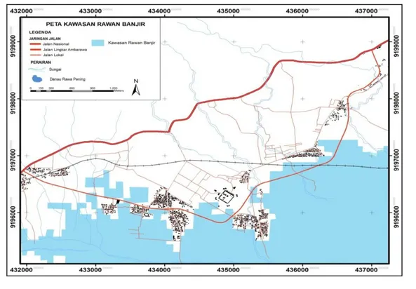 Gambar 5. Peta Rawan Banjir Kawasan Sekitar Jalan Lingkar Ambarawa 