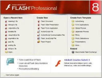 Gambar 2.1 Tampilan Awal Macromedia Flash 8