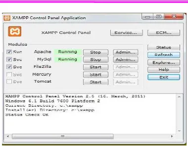 Gambar 2.2 XAMPP control panel application