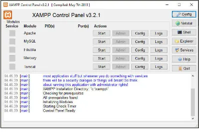 Gambar 2.1. Tampilan XAMPP Control Panel 