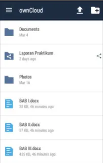Gambar 11 Tampilan  antar muka OwnCloud Android 