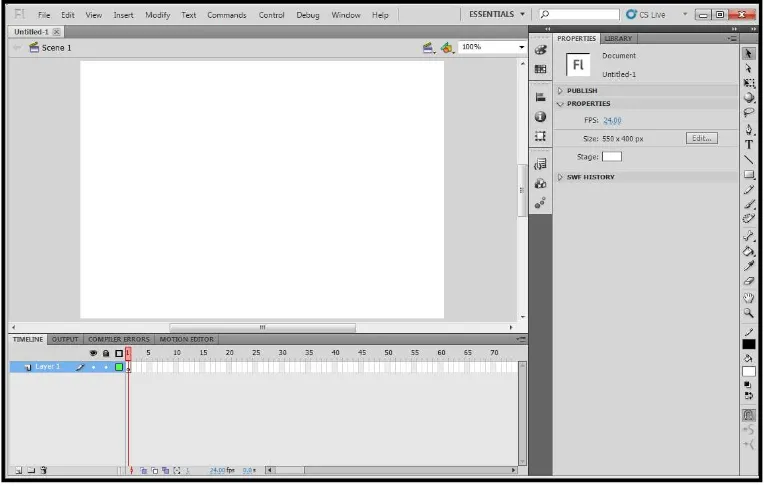 Gambar 2.2 Komponen pada adobe Flash CS5 