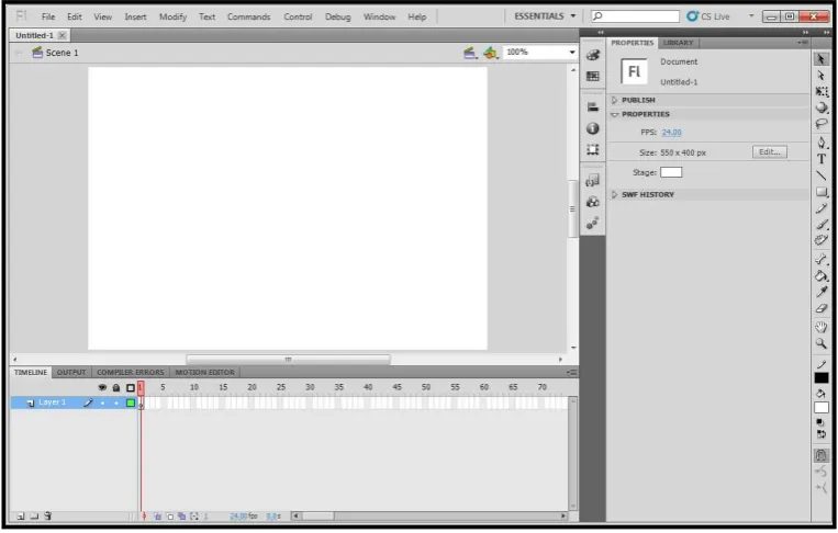 Gambar 2.2 Komponen pada adobe Flash CS5 
