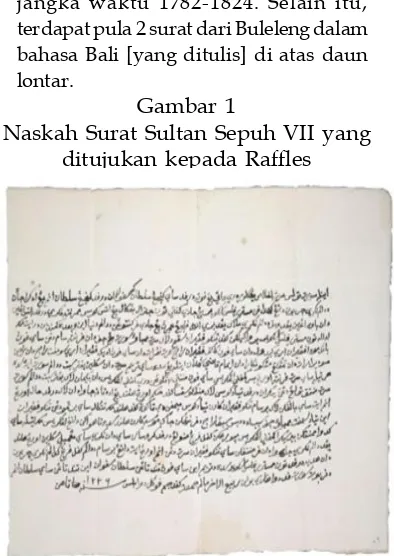 Gambar 1Naskah Surat Sultan Sepuh VII yang