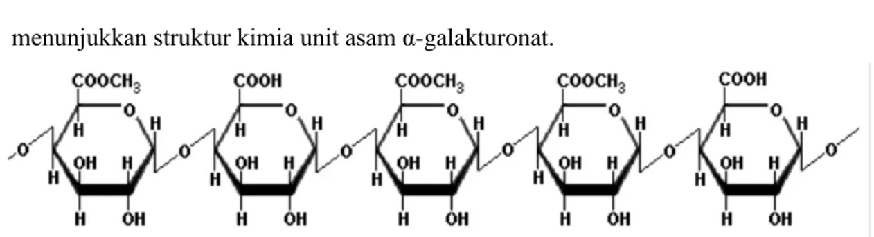 Gambar 4. Struktur kimia asam poligalakturonat (Hoejgaard, 2004) 