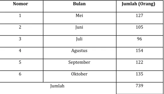 Tabel 3.1 :               Kunjungan Pasien Pada Puskesmas Juk Ayak Kecamatan Telen Bulan Mei – Oktober 2016