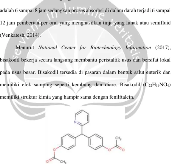 Gambar 3. Struktur Kimia Bisakodil (National Center for Biotechnology  Information, 2017) 
